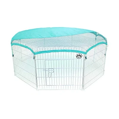 Image of Cozy Pet Rabbit Run Playpen 8 Panels 55 x inch&#039;s with Protective Cover Guinea Pig Pen, Dog Puppy Cage Ferret Play Pen RR02. (We do not ship to Channel Islands.)
