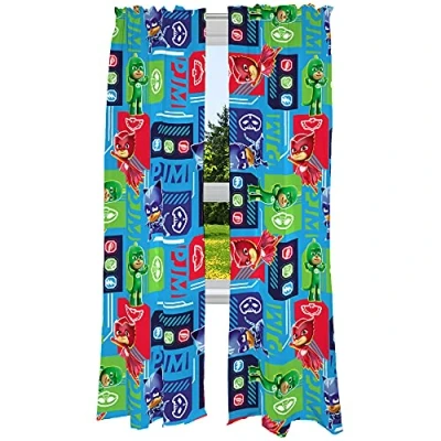 Image of Franco Kids Room Window Curtains Drapes Set, 82 in x 84 in, PJ Masks