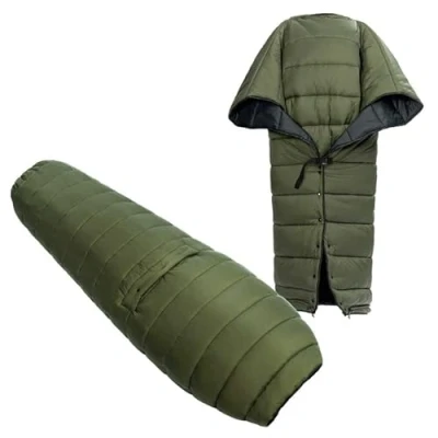 Image of onewind Topquilt Poncho with Footbox, Dupont Sorona Versatile Hammock Overquilt Lightweight and Portable Sleeping Bag Camping for Backpacking Hiking, OD Green