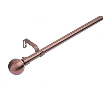 Image of Lister Cartwright 19 mm Extendable Metal Curtain Poles, Antique Copper (Ball Finials, 210 320 cm)