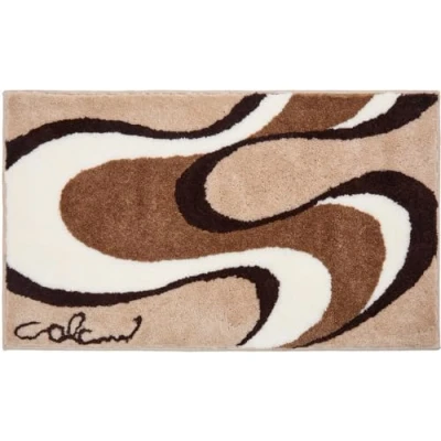 Image of Grund Designer Bath Mat COLANI, Ultra Soft and Absorbent, Anti Slip, 5 Years Warranty, Colani 11, 70x120 cm, Beige