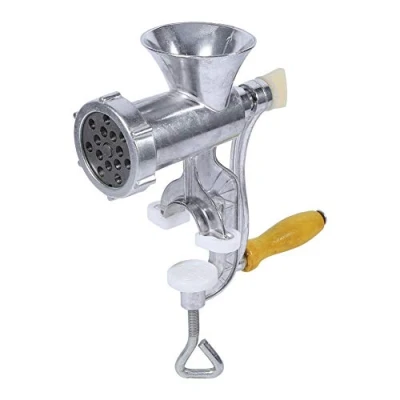 Image of Samfox Beef Grinder Meat Mincer Aluminium Alloy Hand Operate Home Sausage Table Kitchen Tool