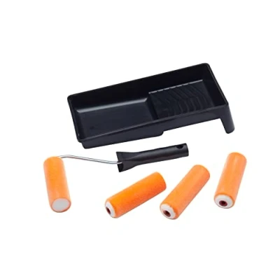 Image of ProDec Advance 6 piece 4&quot; Flock Mini Paint Rollers, Frame and Tray Kit for an Ultra Smooth Finish with Gloss Satin Paints