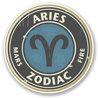Image of 2 x Aries Vinyl Sticker Decal Bike Laptop Star Sign Zodiac Birth Horoscope #4665 (10cm 10cm)