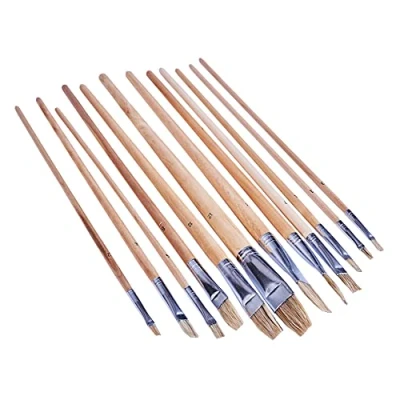 Image of Amtech S4145 12 Piece flat tip art brush set