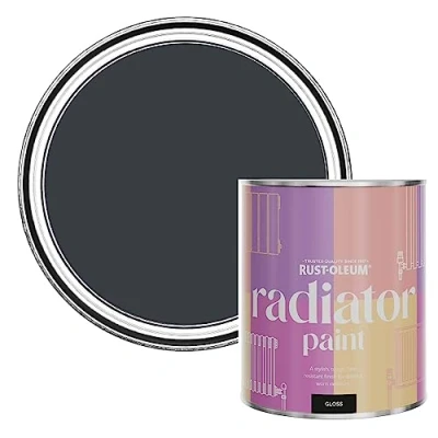 Image of Rust Oleum Grey Heat Resistant Radiator Paint in Gloss Finish Anthracite (RAL 7016) 750ml