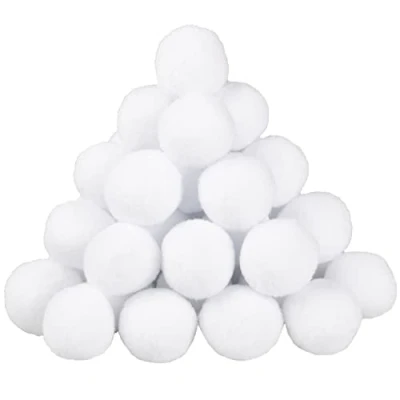 Image of NAUZE 40 Pieces 5cm Christmas Fake Snowballs Realistic White Plush Snow Balls Fight Game Snowball for Indoor Winter Throwing
