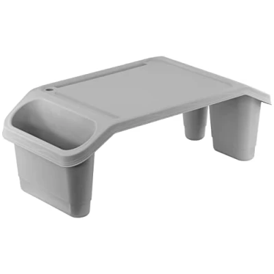 Image of Laptop Tray, Bed Table, Portable Standing Desk for Bed, Sofa, Stand, Breakfast, Coffee Notebook Reading, Eating, Drawing, Working Adults and (Grey)