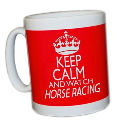 Image of Keep Calm and Watch Horse Racing (RED) Mug