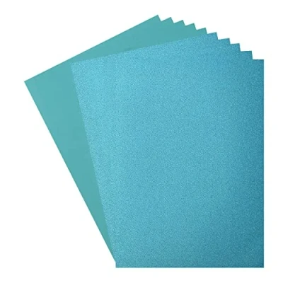 Image of Florence Glitter Paper and Cardstock A4 Coloured Card Making Supplies Turquoise/Frosting 10 Sheets for Scrapbooking, Other Crafts 250/216 GSM