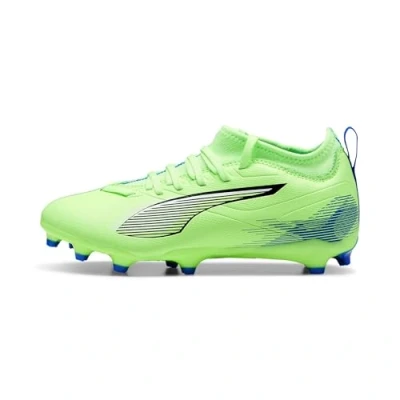 Image of Puma Ultra 5 Match FG/AG JR Unisex Moulded stud football boots for kids, Size: 3.5, Fizzy apple/white/bluemazing Textile/synthetics