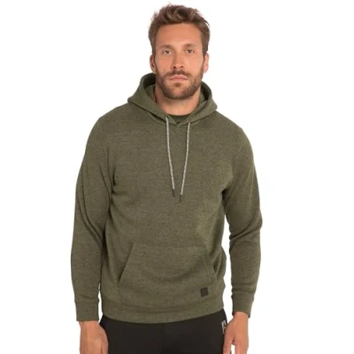 Image of JP 1880 Men&#039;s Jay PI Hoodie, Outdoor, Strickfleece, Kapuze, Kängurutaschen Sweatshirt, Oliv, XXXXL
