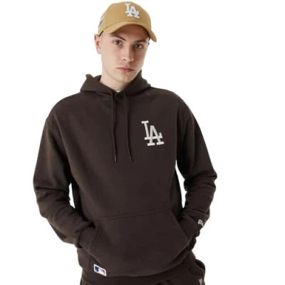 Image of New Era Unisex Mlb Leauge Essential Oversize Hoody Los Angeles Dodgers Brown