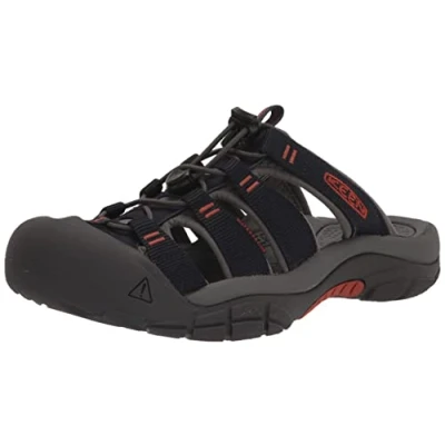 Image of KEEN Men&#039;s Newport Closed Toe Slip on Slide Sandals, Sky Captain/Bombay Brown, 8.5