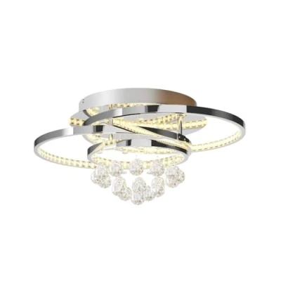 Image of LED Ceiling Light &#039;Keely&#039; dimmable in Silver Made of Metal for e.g. Living Room &amp; Dining (1 Source,) from Lucande lamp, lamp