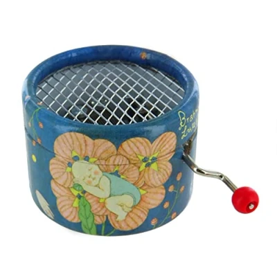 Image of Round Hand cranked Musical Box/Music Box Made of Reinforced Cardboard Brahms&#039; Lullaby