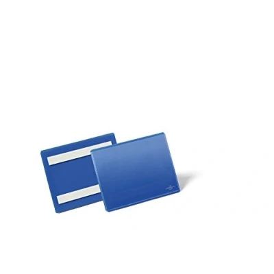 Image of Durable 176307 A6 Landscape Adhesive Document Pouch Dark Blue (Pack of 50)