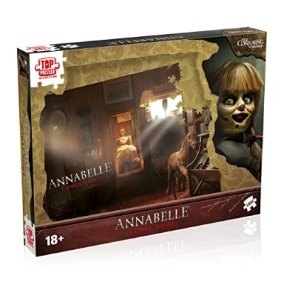 Image of Winning Moves Annabelle 1000 Piece Jigsaw Puzzle Game, together the porcelain star of Conjuring Universe, makes a great gift or toy for adults and horror fans