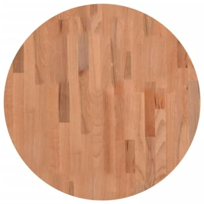 Image of vidaXL Round Solid Beech Wood Dining Table Top 60 cm Diameter Brown Easy to Clean Ideal for Coffee Table, DIY Furniture Creation