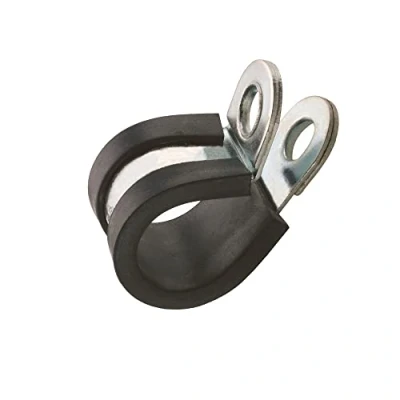 Image of KafTon 10 Pack Rubber Lined P Clips Hose Pipe Clamp Stainless Steel Premium Quality (13mm)
