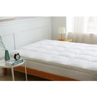 Image of Luxury Hotel Quality MATTRESS TOPPER Micro Gel 10cm / 4&quot; &amp; Fibre Filling (10cm) EXTRA DEEP 100% Super Soft MICROFIBRE Feels Like Down (Super King 180cm x 200cm+10CM)