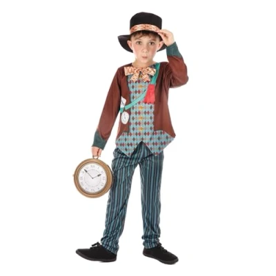 Image of Bristol Novelty CF192 Mad Hatter Boys (L) Costume, Multi Colour, Age 8 10 Years Old