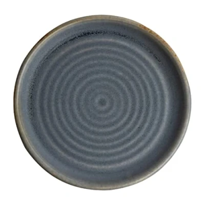 Image of Olympia Canvas Small Rim Round Plate Blue Granite 180mm (Pack of 6)
