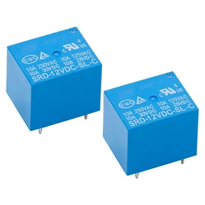 Image of Heschen PC Board Relay SRD 12VDC SL C DC 12V Coil SPDT 10A 250VAC 5 Pin terminals 2Pack