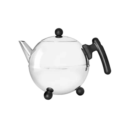 Image of Bredemeijer Teapot Bella Ronde 1,2L, black fittings, Stainless Steel, 1.2