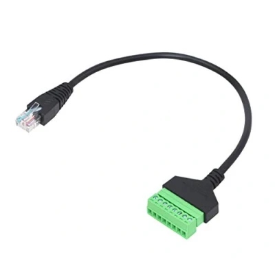 Image of CERRXIAN RJ45 Male to 8 Pin Screw Block Terminal solderless Cable,30CM Cat7 Cat6 Cat5 Cat5e Ethernet Extension Cable