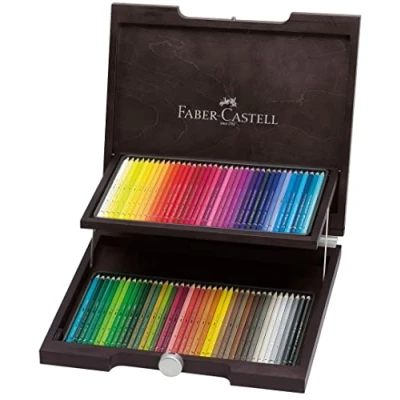 Image of Faber Castell Art &amp; Graphic Albrecht Dürer Watercolour Pencil, Multicoloured, Wooden Case Of 72, For Art, Craft, Drawing, Sketching, Home, School, University, Colouring