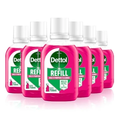 Image of Dettol Refill Multi Surface Spray, Pomegranate, Multipack of 6 X 50ml, Total 300ml, Makes 750ml Per Refill, Antibacterial Cleaner Antibacterial, Disinfectant, Household Cleaners