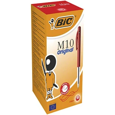Image of BIC M10 Original Ballpoint Pens Red 50 Box