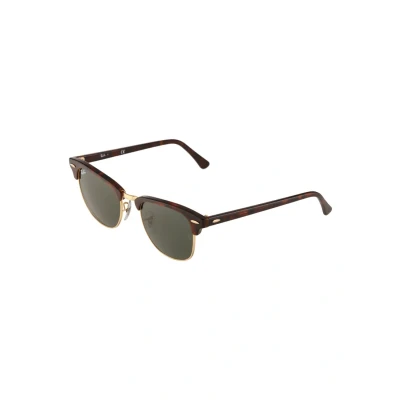 Image of Ray Ban 0RB3016 Clubmaster Sunglasses, Women&#039;s, Size: 49, Braun/goldfarben