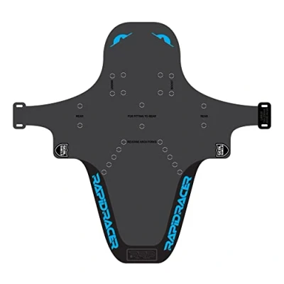 Image of RRP Rapid Racer Products Unisex&#039;s Enduro Mudguard, Black/Cyan, Large