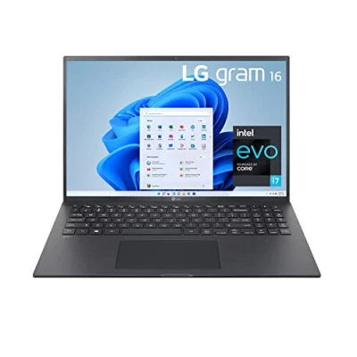 Image of LG gram 16Z90P Laptop 16&quot; Ultra Lightweight, (2560 x 1600), Intel Evo 11th gen CORE i7, 16GB RAM, 256GB SSD, Windows 11 Home, 22 Hour Battery, Alexa Built in, 2X USB C, HDMI, A Black