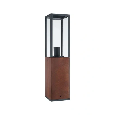 Image of Paulmann Timba pillar light with wood, height 60 cm