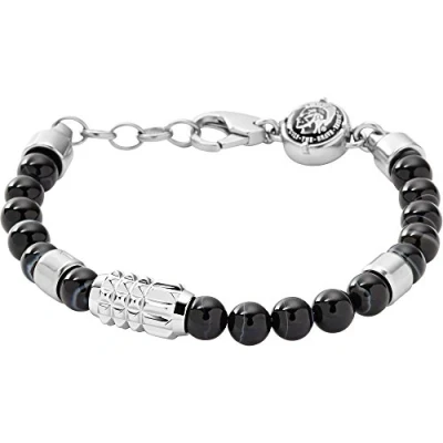 Image of Diesel Bracelet for Men , 18.5 cm, 5 cm extender black Stainless Steel Bracelet, DX0847040