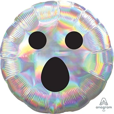 Image of Amscan Anagram 4006401 Halloween Iridescent Ghost Face Round Foil Balloon 18&quot;