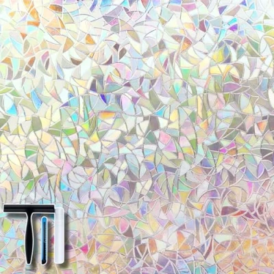 Image of Volcanics Privacy Window Film Decorative Cling Glass Reflective 3D 44.5 x 200CM Non Adhesive Stickers Static Covering