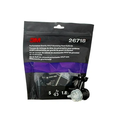 Image of 3M Performance Gravity HVLP Atomizing Head Refill Kit, 26718, Size 1.8, Clear, for use Spray Gun PPS 2.0 Paint Cups, 5 Pack