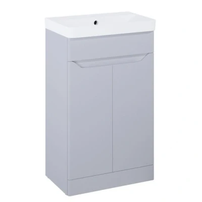 Image of Iflo Jalon 2 Door Floor Standing Base Unit 500mm (W) X 330mm (D) 800mm (H) Stone Matt