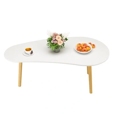 Image of Qiebenav Low Coffee Table,Solid Table Legs, Mid Century Modern Tables, Centre for Living Room, Tea Table, Side Department,Small Space 31.5&quot; x 15.75&quot; 16.14&quot;