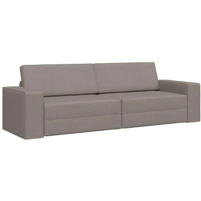 Image of vidaXL Floor Sofa Bed 2 in 1 Taupe 245x150x60.5 cm Fabric