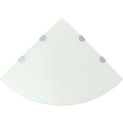 Image of vidaXL Corner Shelves 2 pcs with Chrome Supports Glass White 45x45 cm