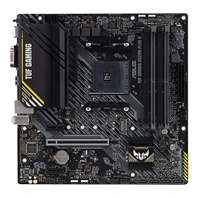 Image of ASUS AMD A520 (Ryzen AM4) micro ATX gaming motherboard with M.2 support, DisplayPort, HDMI, D Sub, USB 3.2 Gen 1 ports, SATA 6 Gbps, and AURA Addressable 2 headers