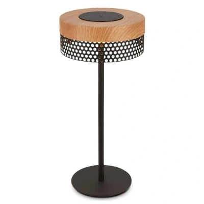 Image of Briloner Booha rechargeable table lamp, brown, metal, IP44, dimmable