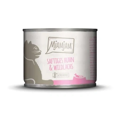Image of MjAMjAM premium wet food for cats kitten excellent calf with salmon oil, pack of 6 (6 x 200 g), grain free extra meat