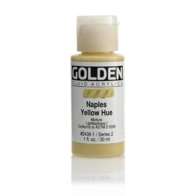Image of Pro Art Naples Yellow Golden Fluid Acrylic, Multicolour, 2.84x2.84x7.62 cm