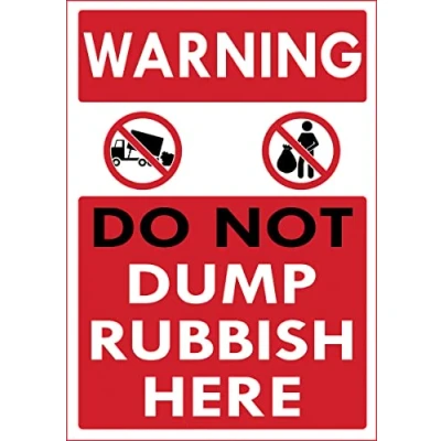 Image of Warning Do Not Dump Rubbish Here Signs Traffic Road Street Caution Sign Safety Indoor Or Outdoor For Home Office Work 8X12 Inches